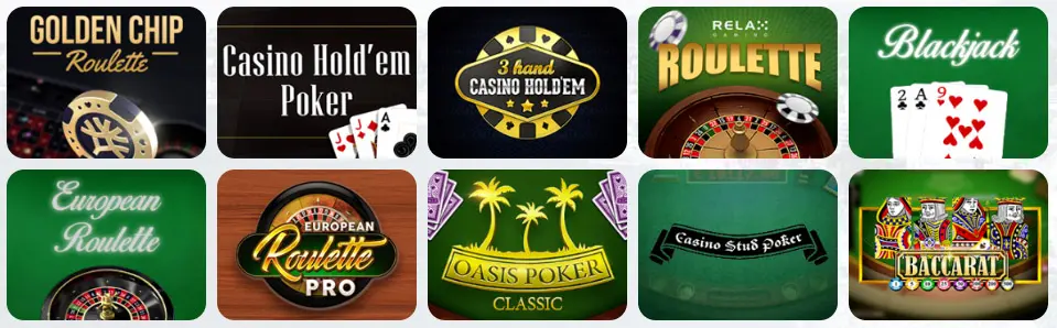 Bordspill på SHUFFLE CASINO