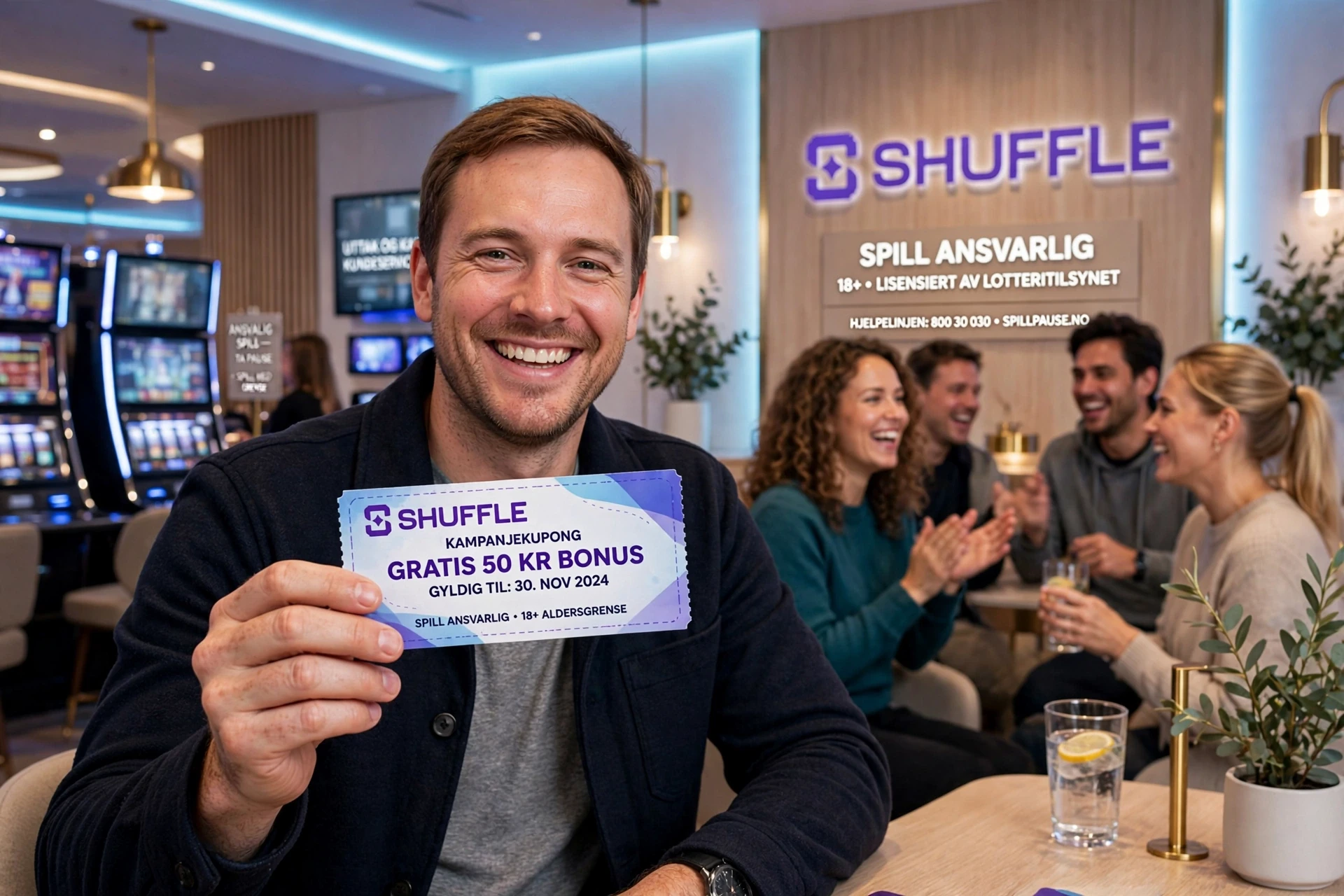 en person med bonus fra Shuffle Casino