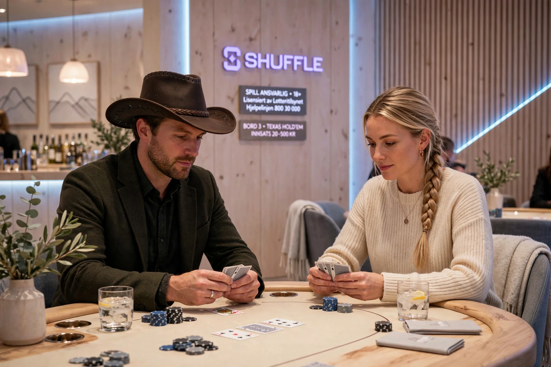 foto av to pokerspillere SHUFFLE CASINO